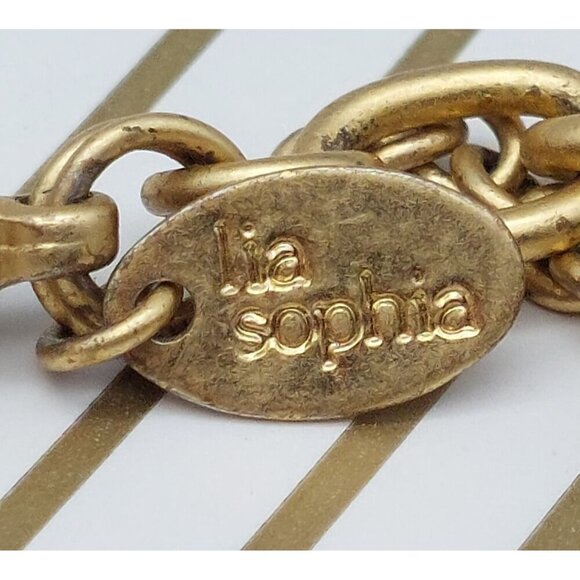 Lia Sophia Long Double Strand Beaded Necklace Brushed Gold Tone Green Blue 40" - Picture 11 of 11